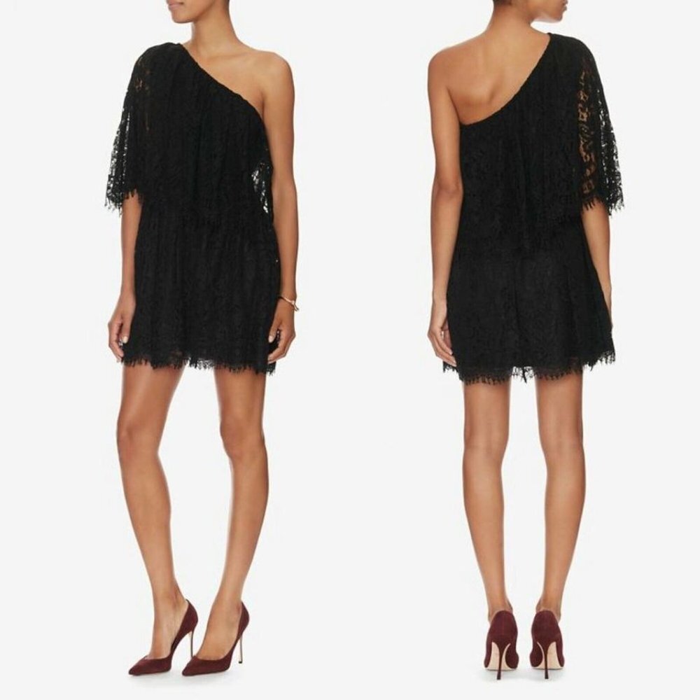 ALEXIS Maji Black One Shoulder Lace Dress NWT‎